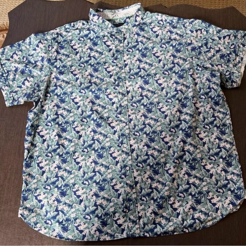 Twenty Eight Degrees Short Sleeve Aloha Floral Button Up Shirt MultiColor 3XL